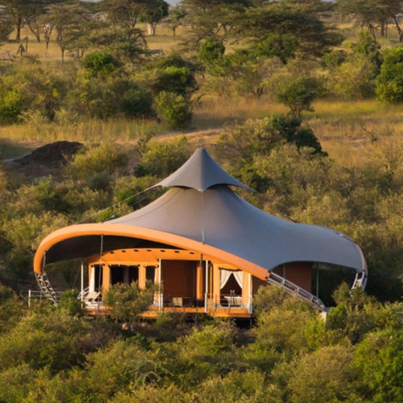 الجاهزة سفاري منازل طبقة مزدوجة PVDF غشاء هيكل فندق خيمة الإقامة في جنوب أفريقيا
